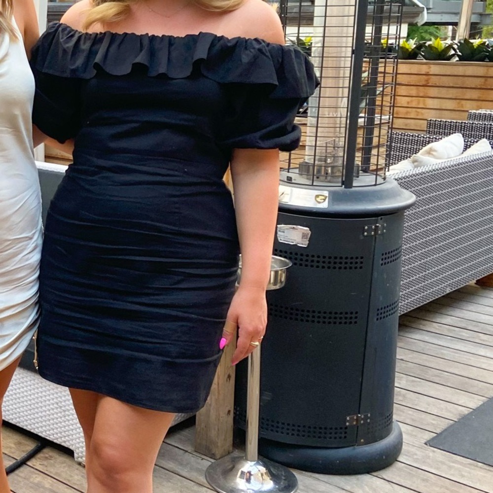 Black ruffled dress